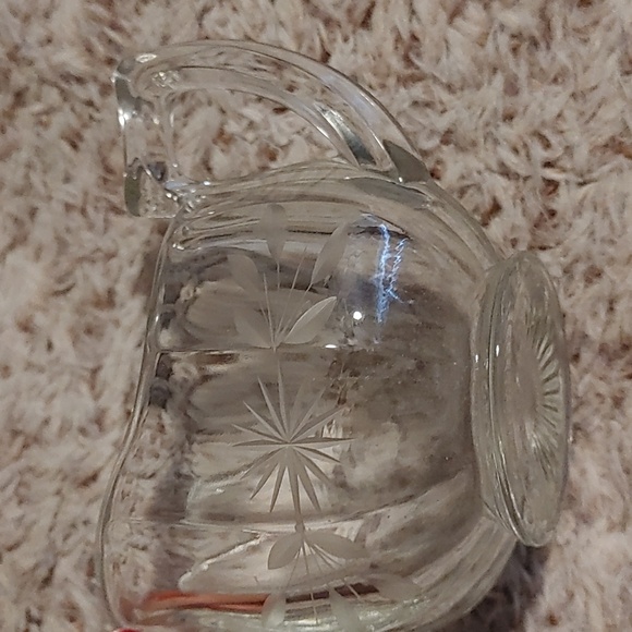 3/$40 Etched Glass Sugar and Creamer Bowl - Picture 7 of 8